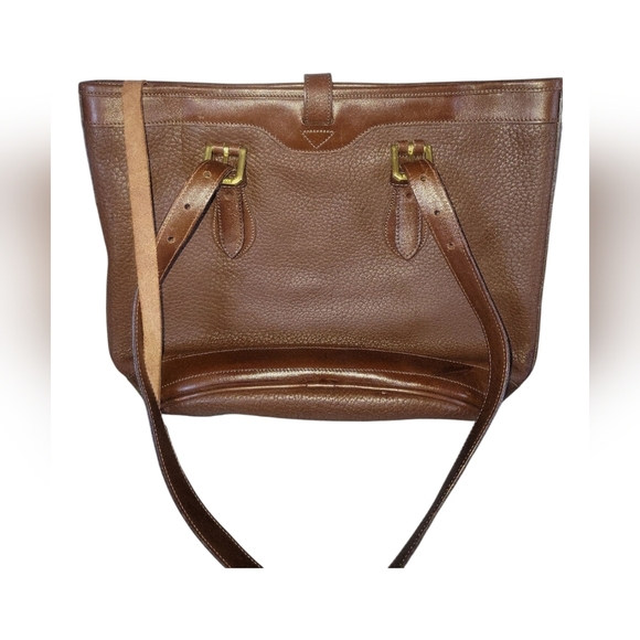 Dooney & Bourke Vintage 90's Brown Bucket Pebbled Leather Tote Bag Made In USA - Picture 3 of 11